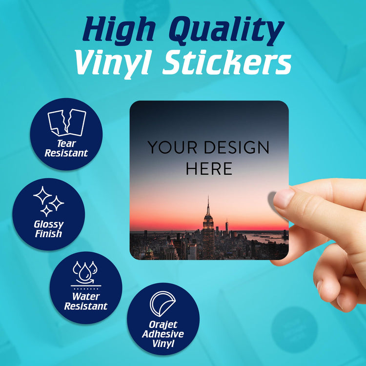 Custom Vinyl Stickers Your Image (100 Count)