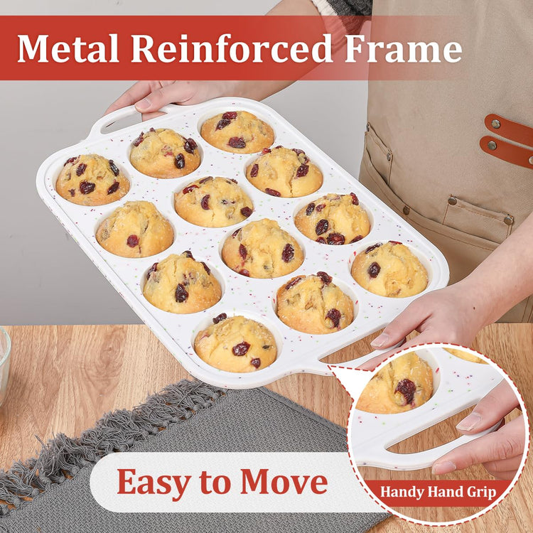 Silicone Muffin Pan with Metal Frame (2 Count)