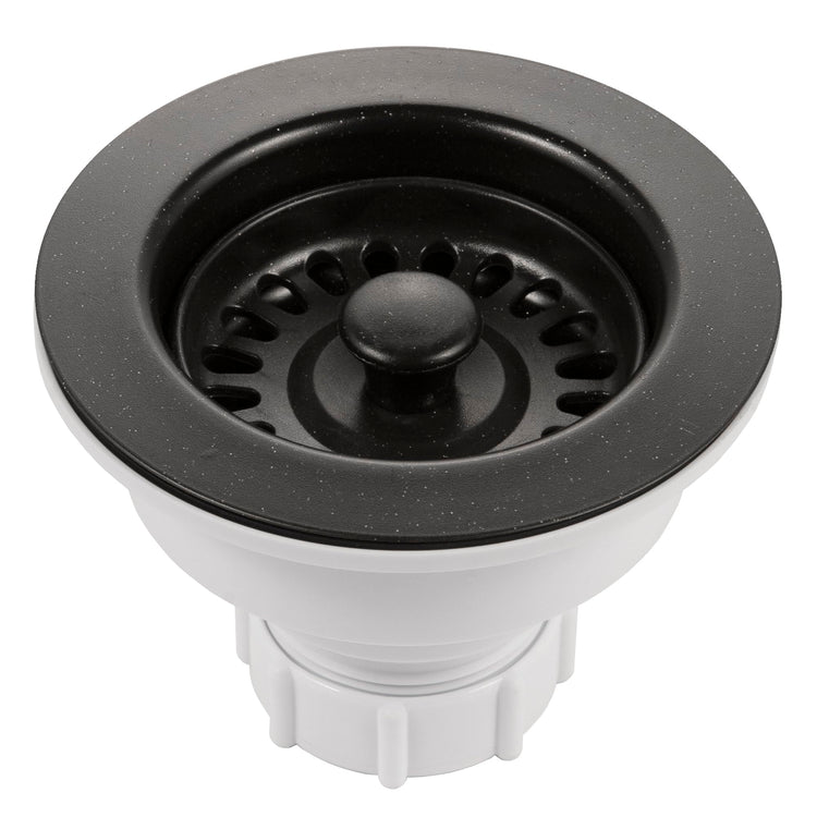 190-9268 - 3-1/2 Inch Granite Black Kitchen Sink Basket Strainer, Durable Food Catcher Stopper for Metal Kitchen Sink, Ideal for Filtering Waste and Preventing Clogs