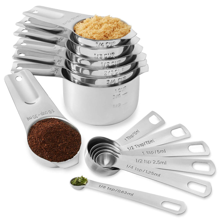 13pc Stainless Steel Measuring Spoon & Cup Set