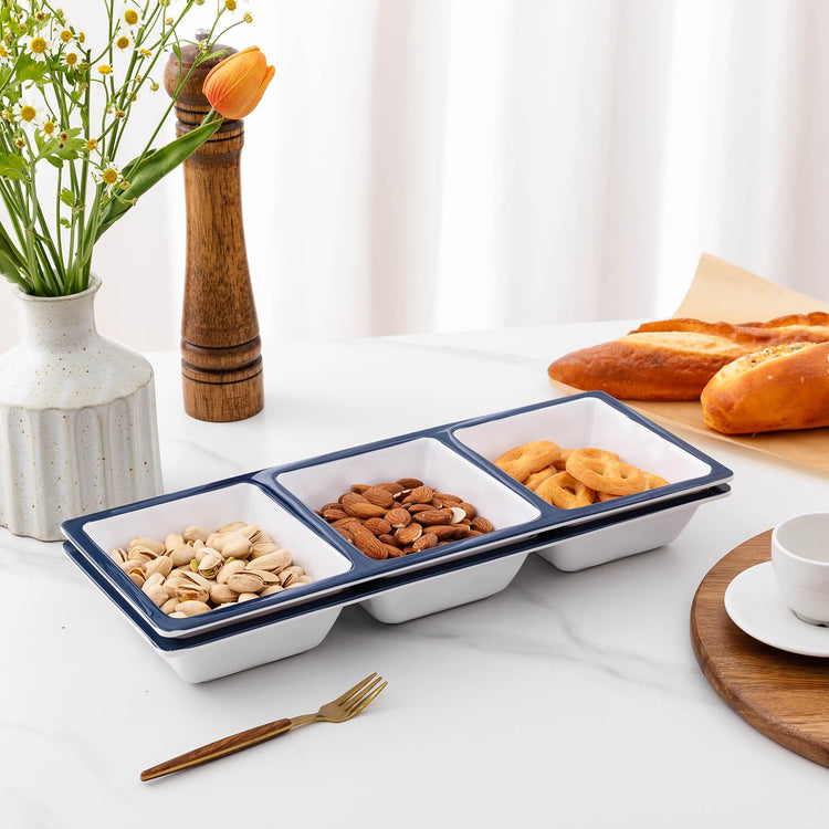 3 Section Divided Serving Trays (2 Count)