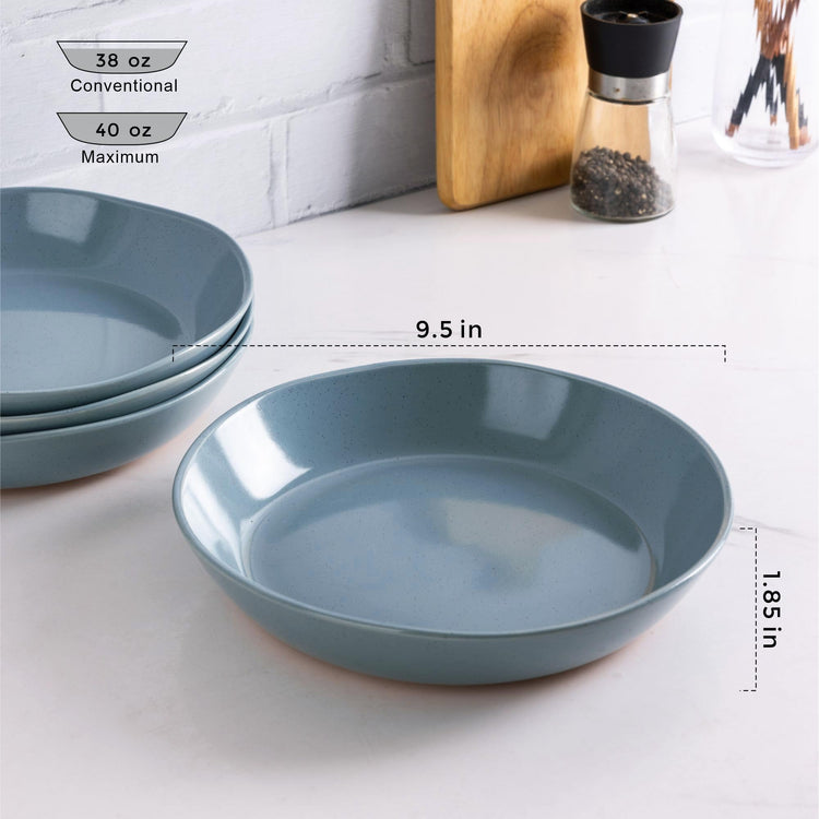 9.5'' Ceramic Large Pasta Bowls (4 Count)