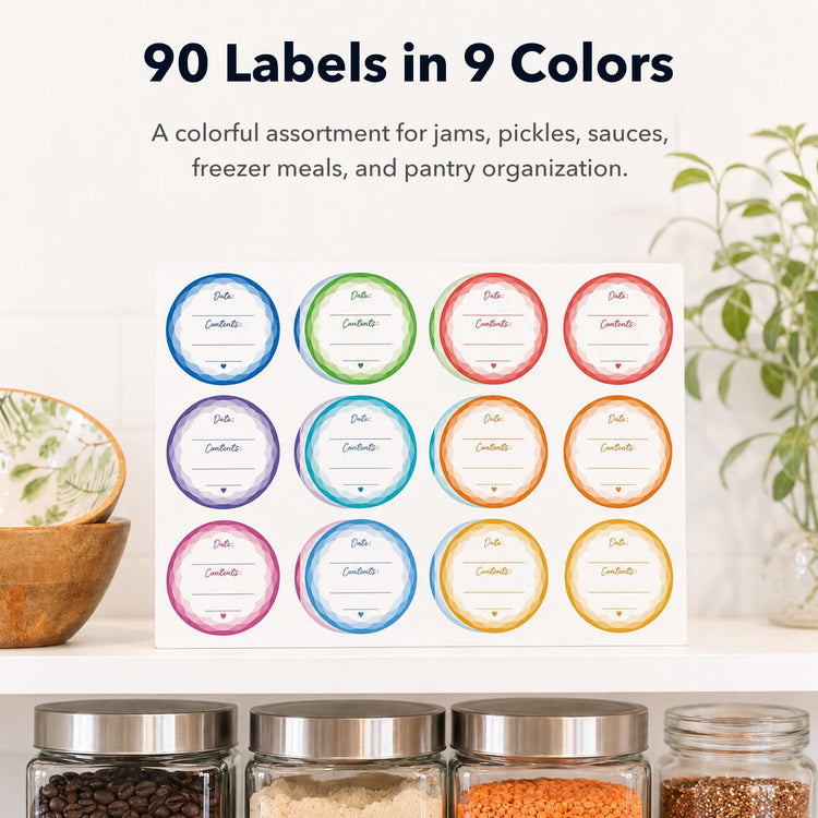 2" Mason Jar Canning Labels (90 Count)