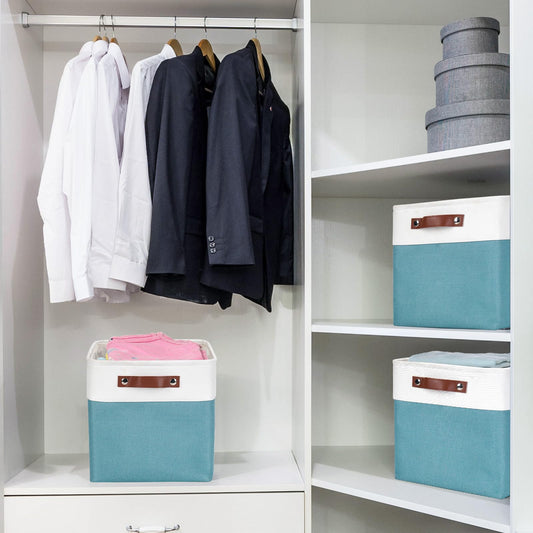 Collapsible Fabric Storage Cubes 11x11 Cube Storage Bins (4 Count)