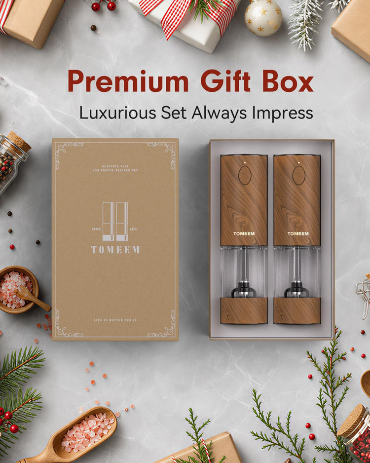 Larger Capacity Rechargeable Electric Salt and Pepper Grinder Set