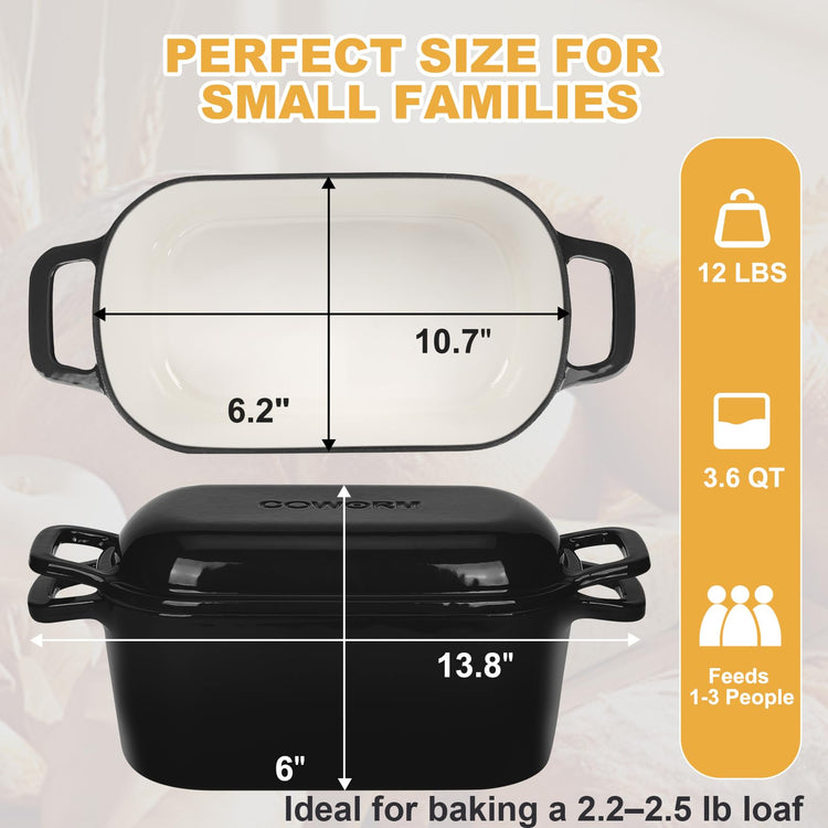 Oval Enameled Dutch Oven for Bread Baking