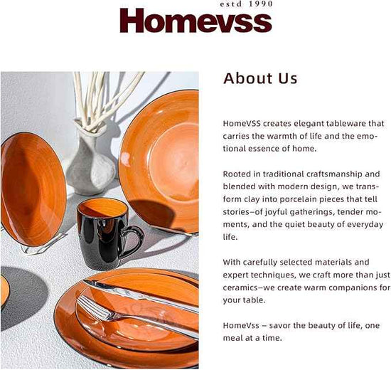 Stoneware Sonoma 16pc Dinnerware Set, Black + Speckled Spin Wash Orange