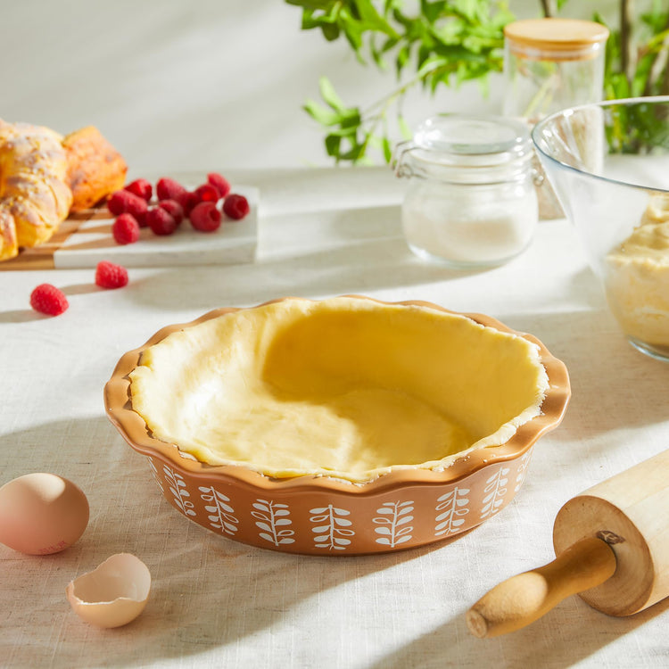Porcelain Deep Fluted Pie Dish for Baking