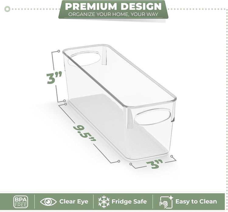 Sorbus 10-Pack Small Clear Plastic Organizing Bins – Clear Bins for Organizing, Refrigerator Organizers, Fridge Organizer, Pantry Storage, Kitchen Organizer, and Pantry Organizers and Storage Bins
