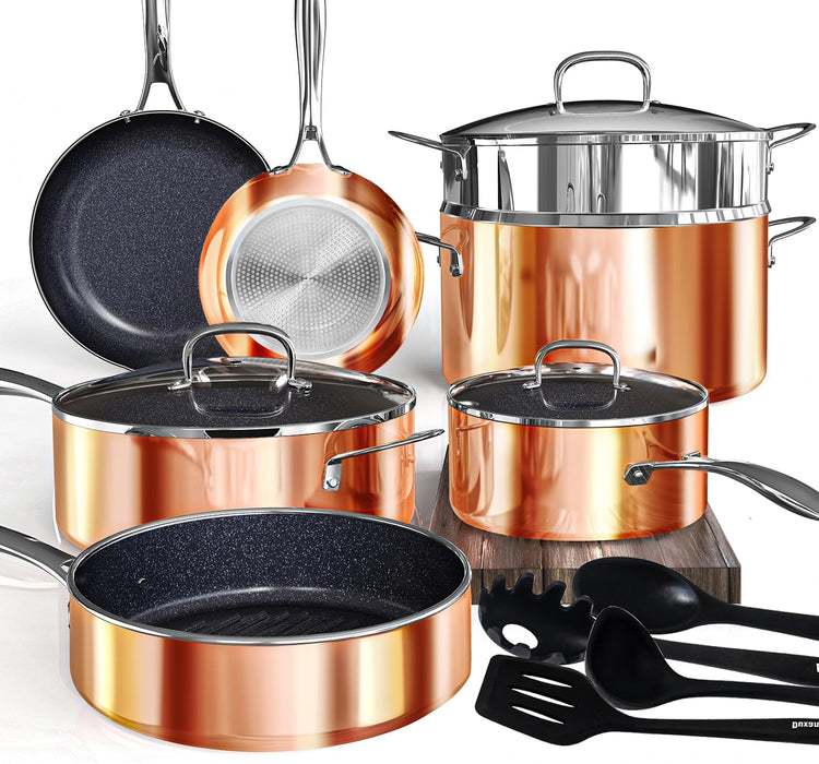 Deluxe DUXANO 14PC Healthy Pots and Pan With 9H Anti