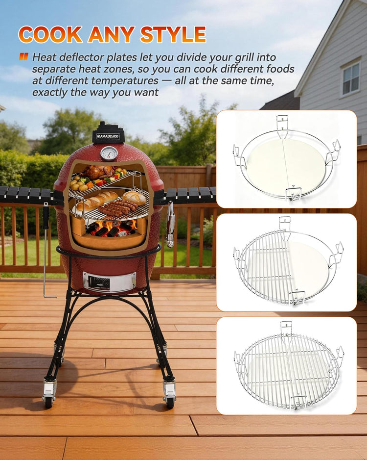 BBQ Future Ceramic Heat Deflector Plates for Kamado Joe Big Joe I