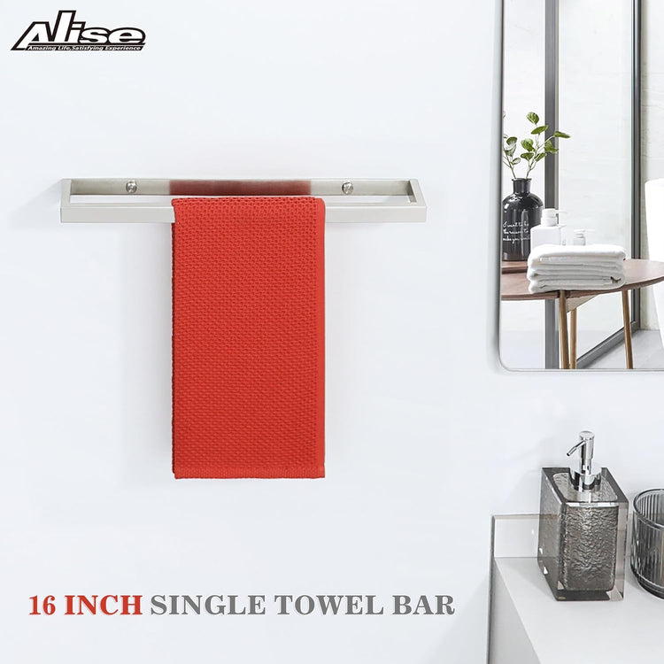 Alise Bath Towel Bar,Wall Mount Towel Holder Towel Rack Towel Hanger for Bathroom Lavatory,16 Inch SUS304 Stainless Steel Towel Rail,Brushed Finish GJF040-LS