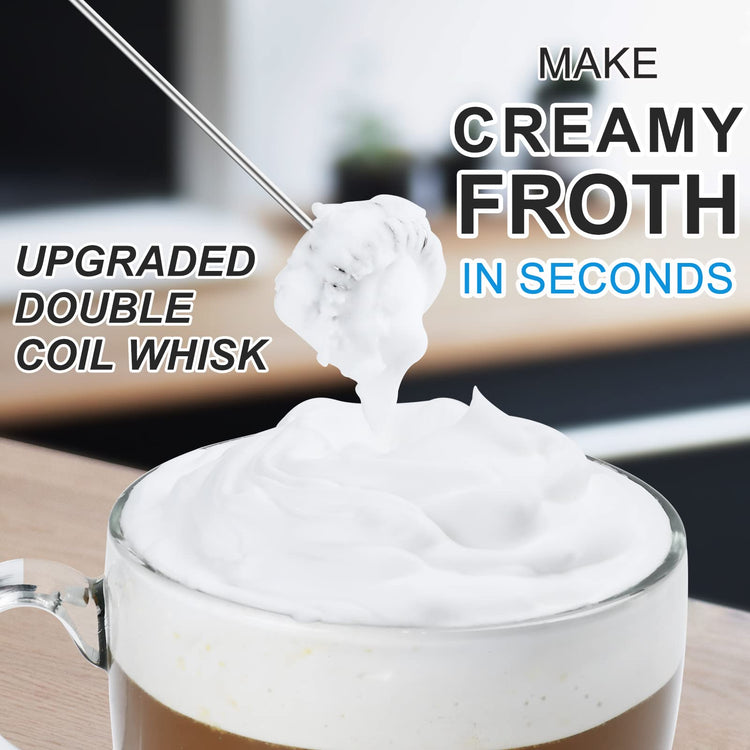 Powerful Milk Frother with Double Whisk