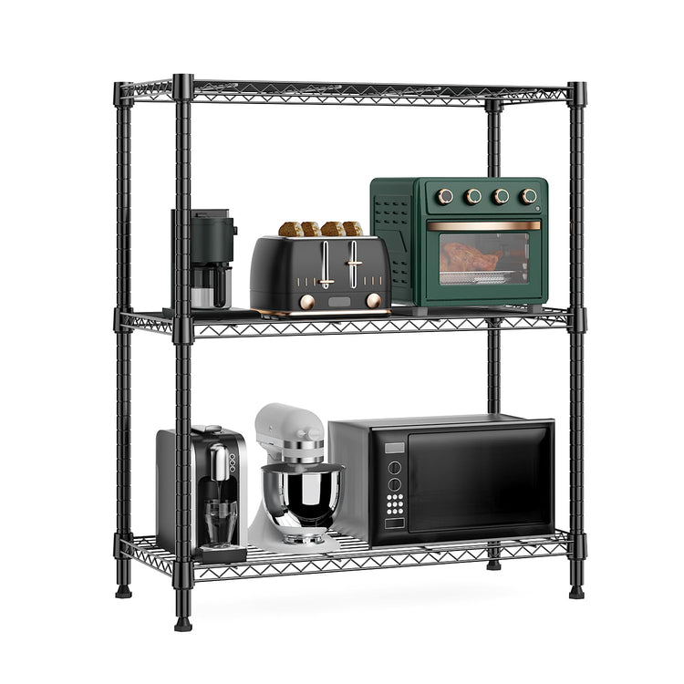 750 lbs 3 Tier Storage Rack Metal Wire Shelving Unit (3 Count)