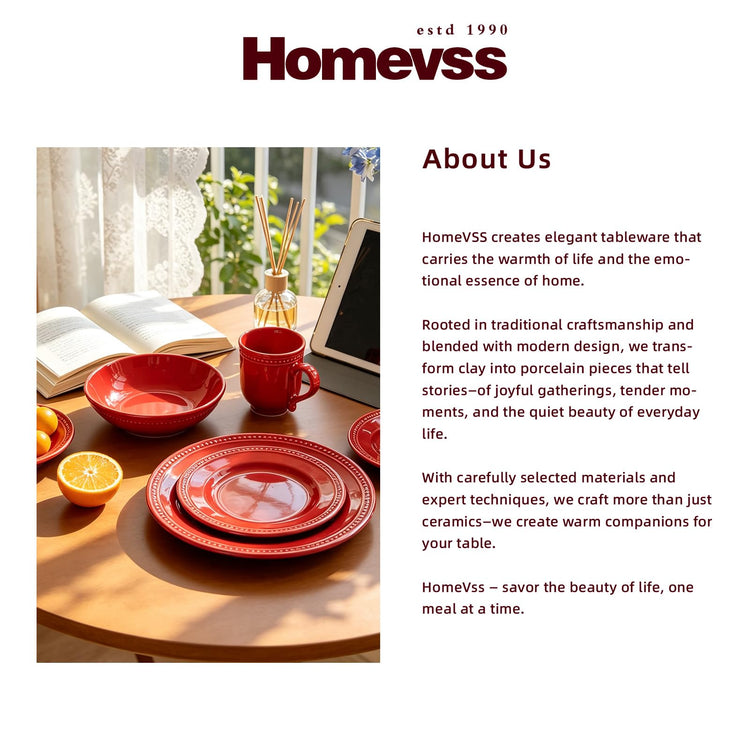 HomeVSS 16 Piece Pearl Dots Stoneware Dinnerware Set