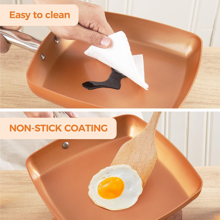 Non Stick Copper Square Frying Pan