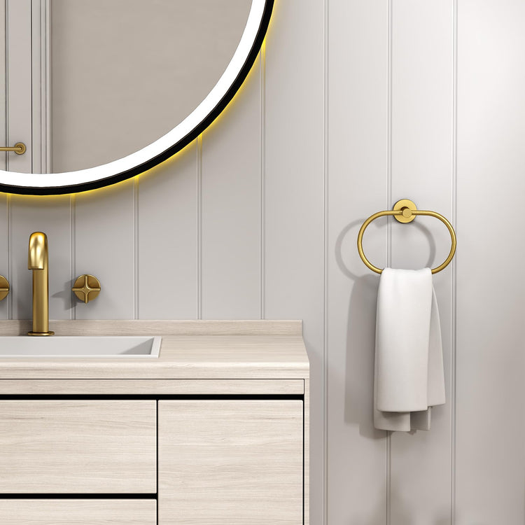 Brushed Gold Towel Ring