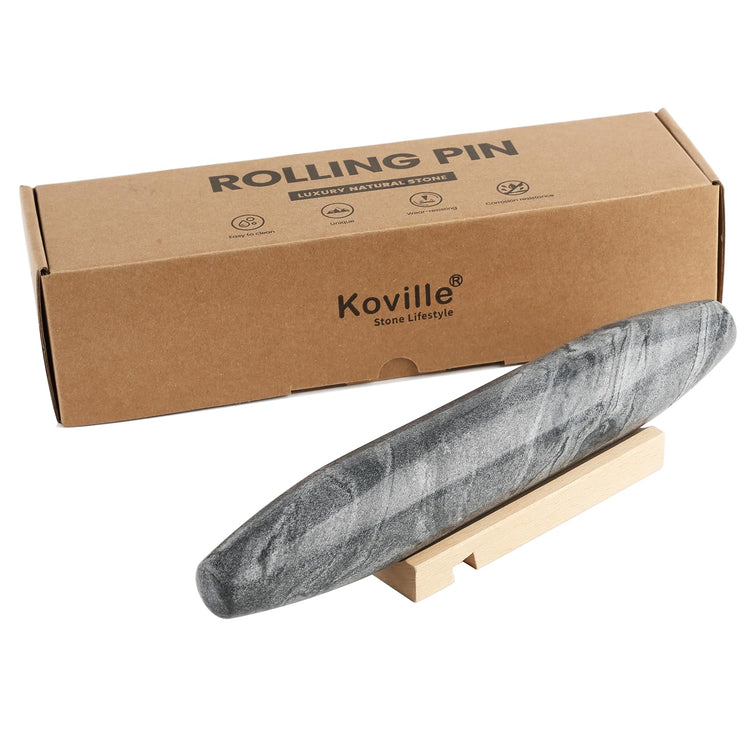 African Natural Grey Marble French Rolling Pin