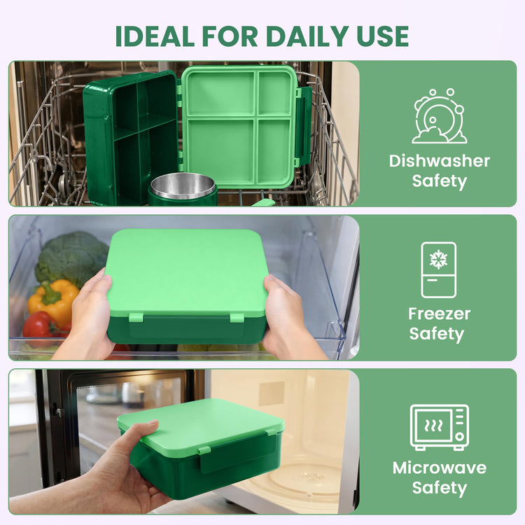 Bento Lunch Box for Kids with 8oz Soup Thermo (4 Count)
