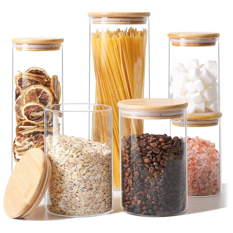 Glass Storage Jars 6 Pack (6 Count)