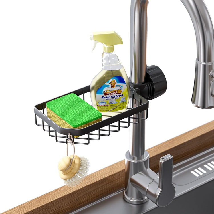 Sponge Holder Over Faucet Kitchen Sink Caddy Organizer