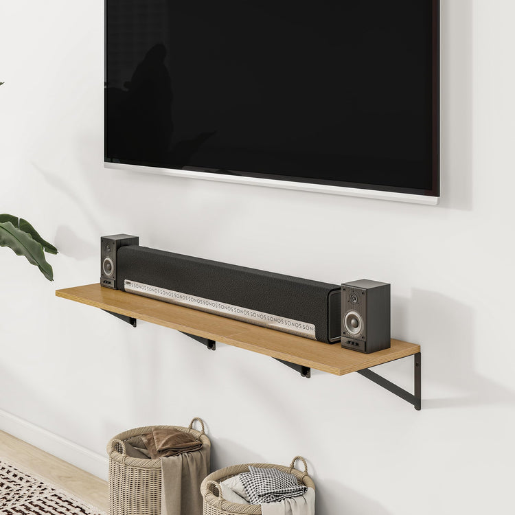 24W x 12D Deep Floating Shelves Set of 3 Oak (3 Count)