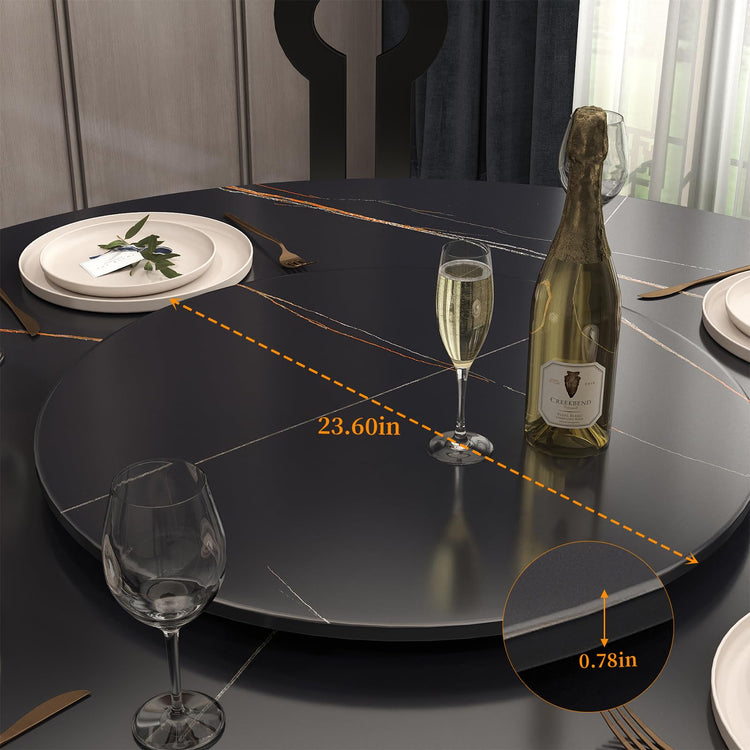23.6" Lazy Susan for Table Top Sintered Stone Rotating Serving Tray for Dining Table