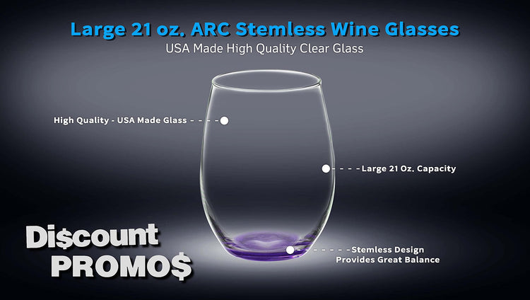 10 ARC Stemless Wine Glasses Set (10 Count)