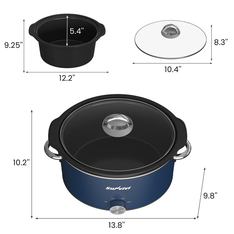 4 Quart Slow Cooker & Mini Food Warmer with 3 Heating Settings
