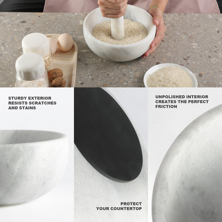 Marble Mortar and Pestle Set