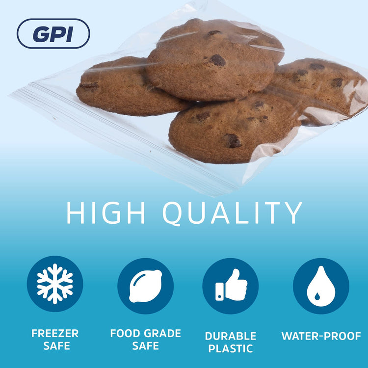 GPI 7" x 7" Zip Bags (1000 Count)