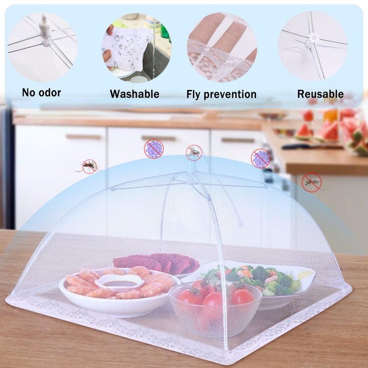 4Pcs Mesh Food Cover Tent Umbrella Pop Up Outside Outdoor Party Net