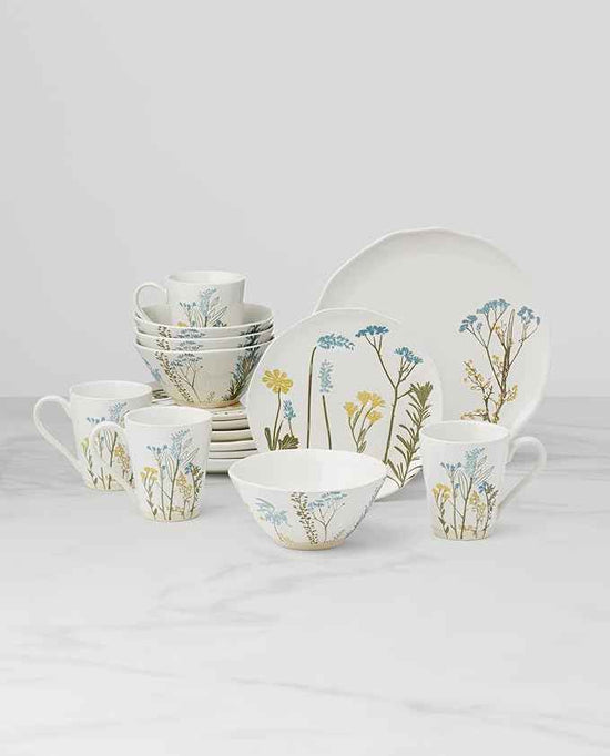 Lenox 897830 Wildflowers 16-Piece Dinnerware Set, Service For 4