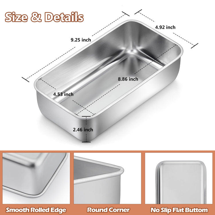 6 Pack Bread Loaf Pans for Baking 9x5 Inch (4.49 Count)