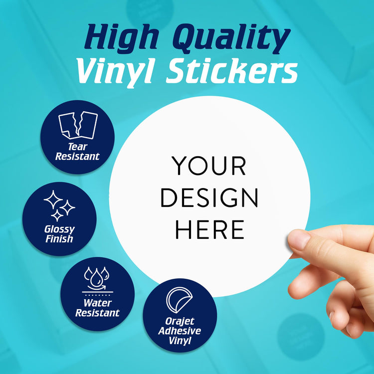 Custom Vinyl Stickers Your Image (100 Count)