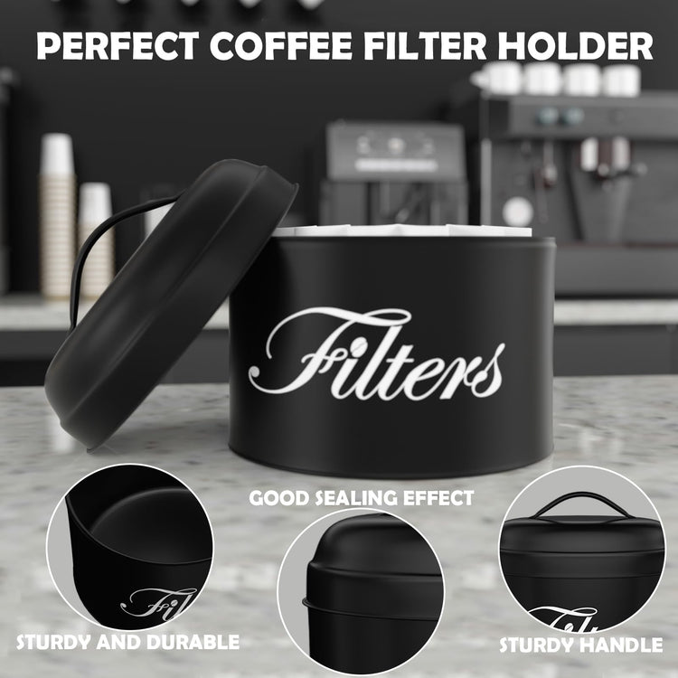 Black Basket Coffee Filter Holder With Lid