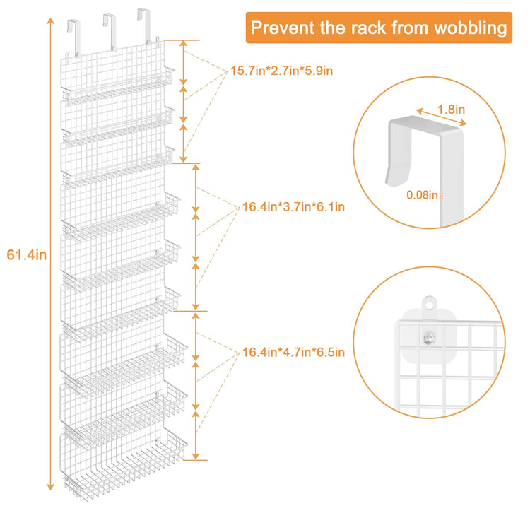 9 Tier Spice Rack Organizer with Door Hook