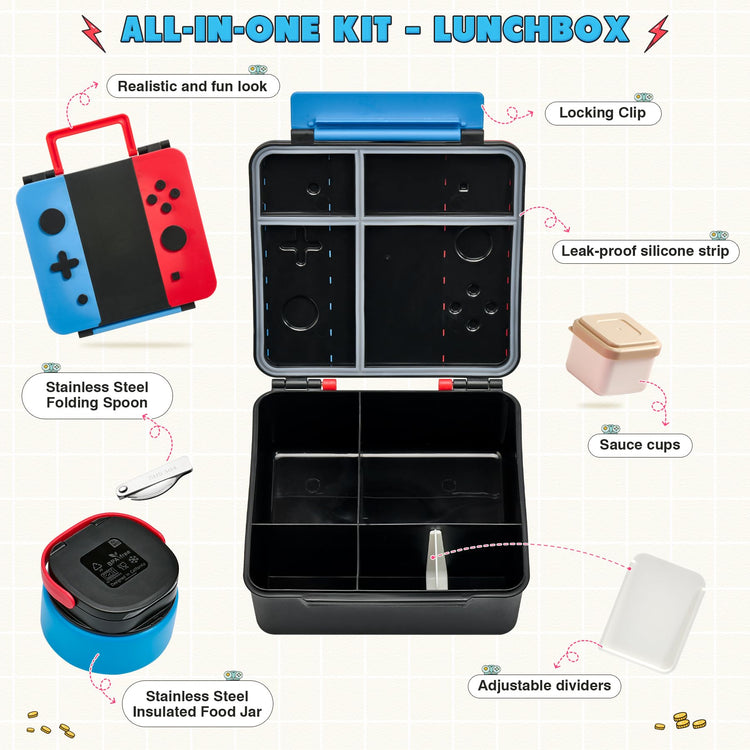 Game Lunch Box for Kids with Thermo