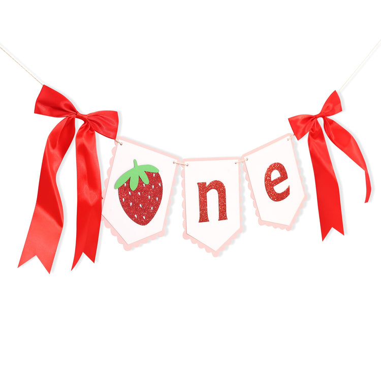 Strawberry First Birthday High Chair Banner