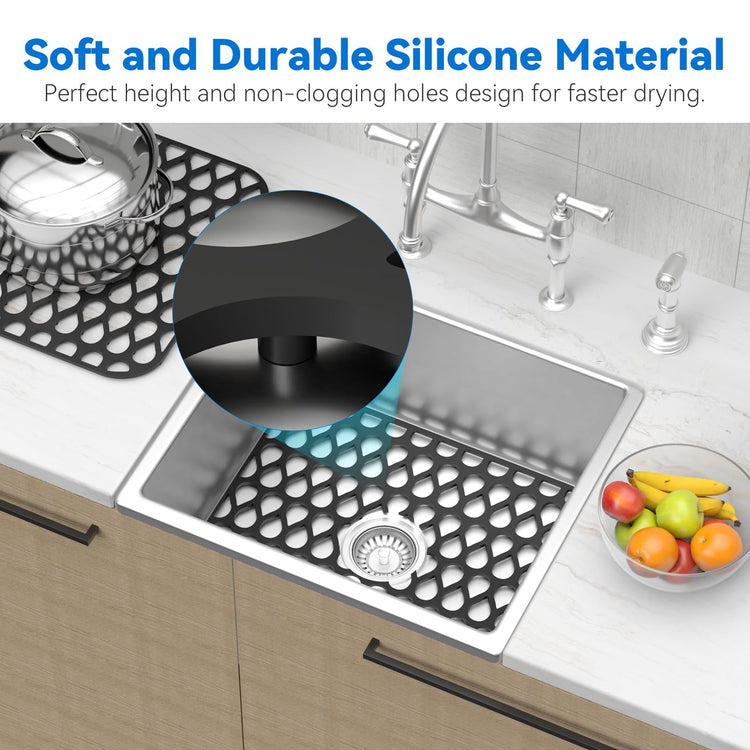 Silicone Sink Mat 2PCS TOOVEM Sink Protectors for Kitchen Sink Mats