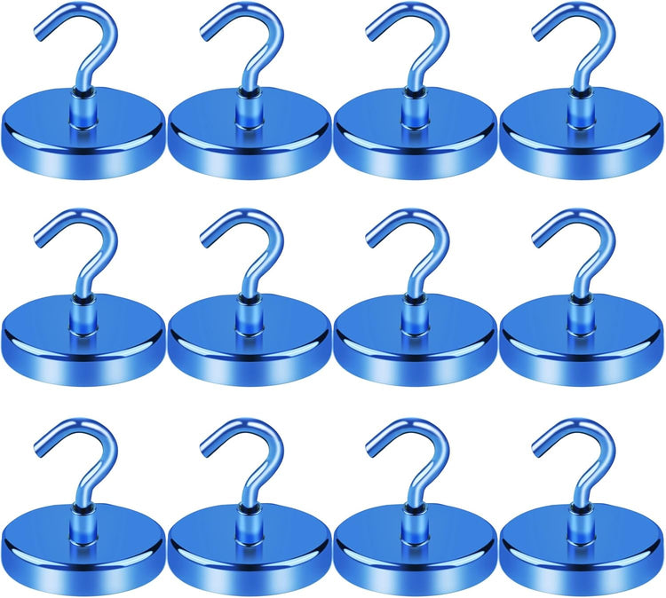 LOVIMAG Cruise Ship Essentials - 150Lbs Heavy Duty Magnetic Hooks, Blue, 12 Pack