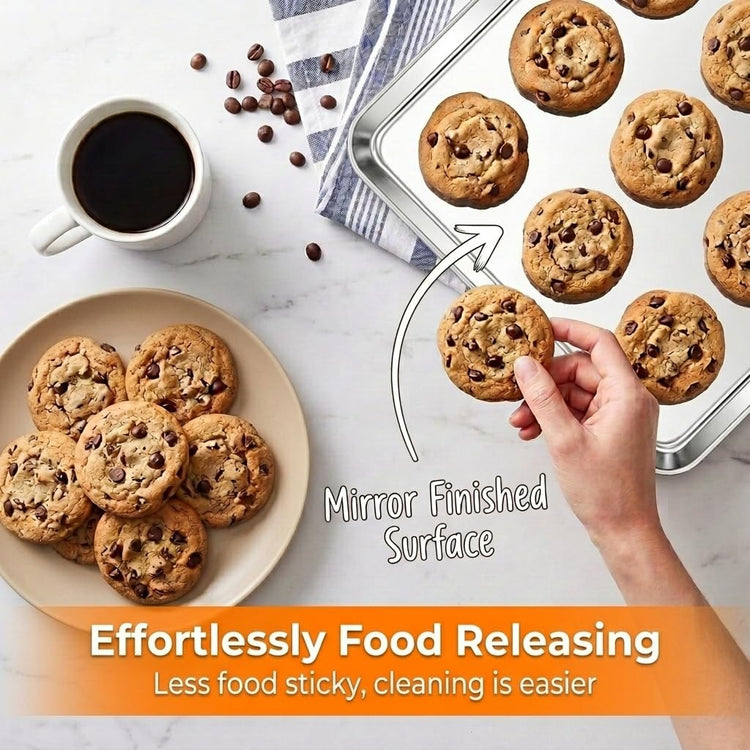 Baking Sheet 17.6"x 13"x 1" Stainless Steel Large Cookie Sheet Pan (2 Count)