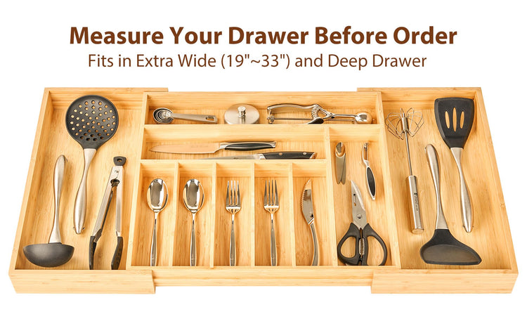 Extra Large Expandable Kitchen Siverware Utensils Drawer Organizer