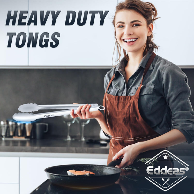 Metal Tongs For Cooking Up To 600°F Kitchen Tongs 2PCS (2 Count)
