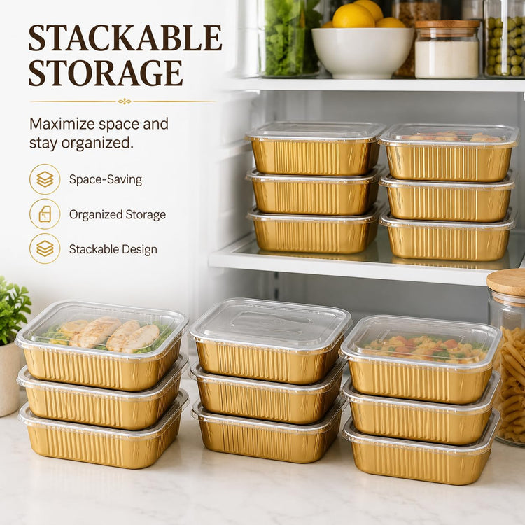 40 Pack 3 LB Aluminum Pans with Lids Heavy Duty (40 Count)