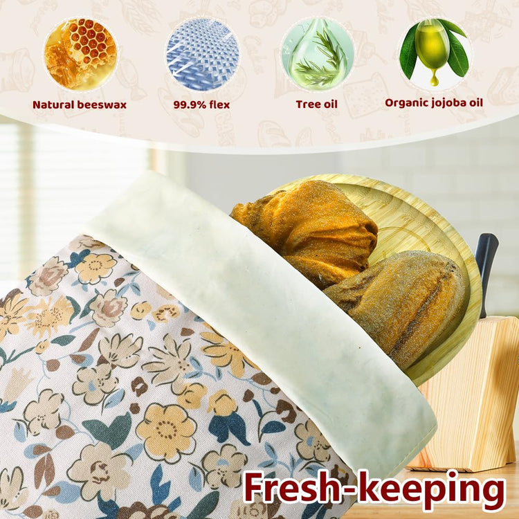 Beeswax Bread Bags for Homemade bread (2 Count)