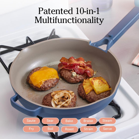 Our Place Large Always Pan 2.0-12.5” (4 Qt) Nonstick, Toxin-Free Ceramic Cookware | Patented 10-in-1 Aluminum Frying & Sauté Pan | Safe for Oven, Induction & All Cooktops up to 450°F | Blue Salt - Nestoria
