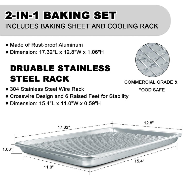 Half Sheet Pans with Rack Set (2 Count)