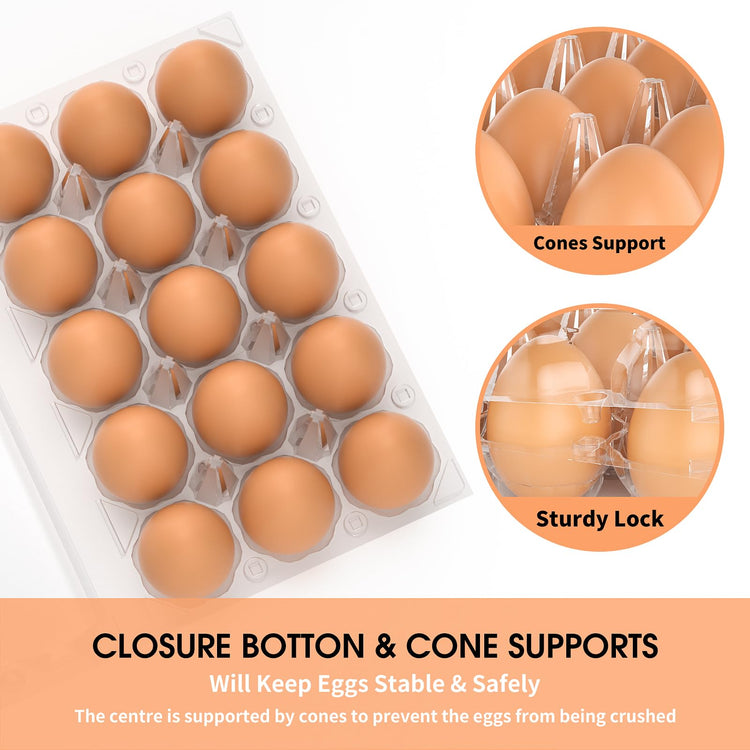 180 Pack Egg Cartons Cheap Bulk 12 Count Plastic Egg Containers 3x4 Grids