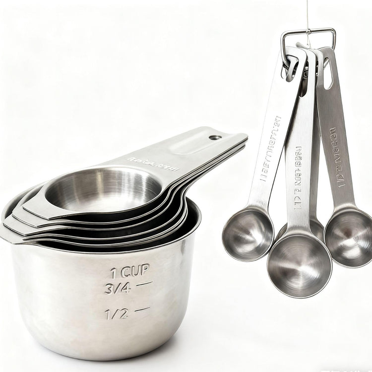 Stainless Steel Measuring Cups and Measuring Spoons 13 Piece Set